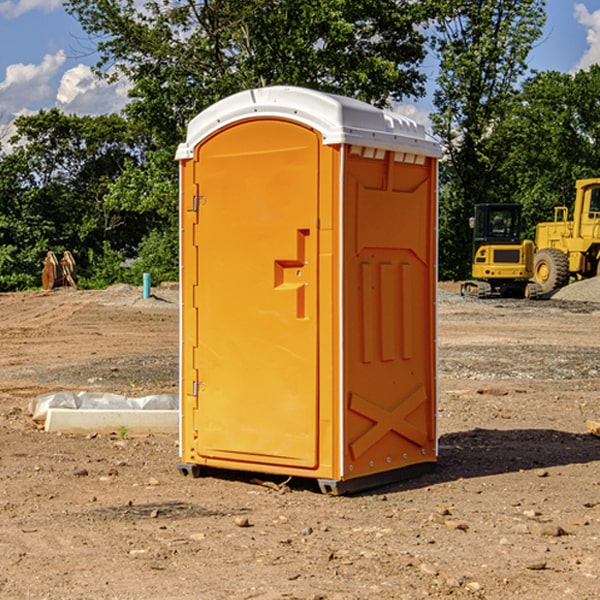 how often are the portable restrooms cleaned and serviced during a rental period in Union County North Carolina